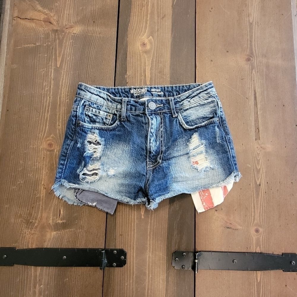 Mossimo High Rise Patriotic Denim Shorts SIZE 3